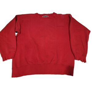 VTG Levi Strauss Sweatshirt Men's Large Distressed Red‎ 90's Thrashed